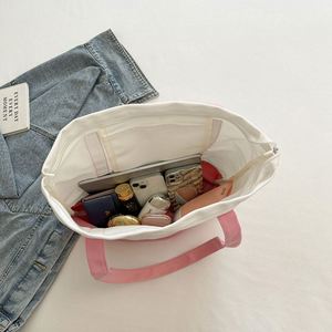 Design Stylish Boat Tote With an External Pocket, Top Zipper Closure, Daily Essentials Reusable Custom Canvas Bag - Product Image 3