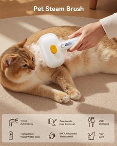 Brosse Vapeur 3-en-1 en Acier Inoxydable pour Animaux de Compagnie 2026 – Outil de Toilettage Portable Réglable pour Chats et Chiens (Anti-Perte de Poils) - Product Image 2