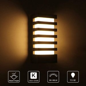 Lámparas de Pared LED Modernas con Rejilla Negra para Exteriores, Venta al por Mayor, para el Hogar - Product Image 3