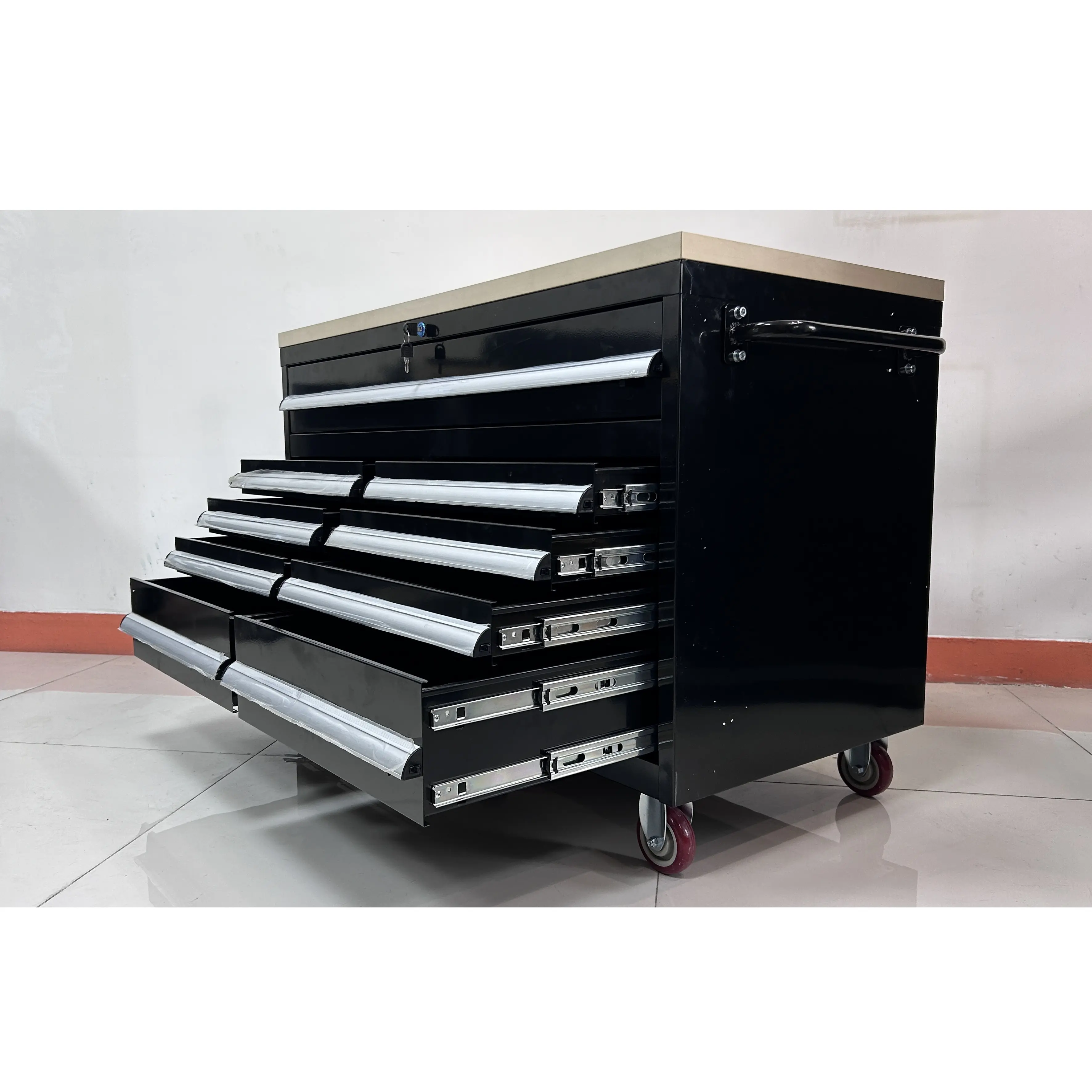 JZD factory utensili a mano professionale 9 cassetti per officina Set di strumenti per Box attrezzi per Garage armadio a rulli