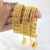 Bracelet de luxe multi-couches pour femme, motif islamique, avec perles en or 18 carats et pièces de monnaie Lira – Nouvelle collection très prisée