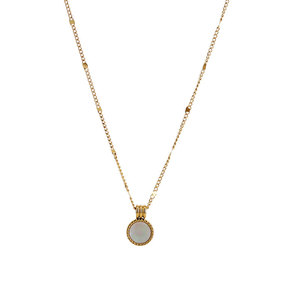 Collar de Joyería con Colgante de Madreperla Blanca Chapado en Oro de 18k y Acero Inoxidable 316L Resistente al Agua y al Deslustre, con Logotipo Personalizado para Mujer - Product Image 6