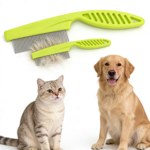 Peigne publicitaire personnalisé en acier inoxydable écologique pour l'élimination des poux chez les chiens et les chats - Product Image 1
