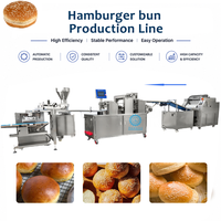 Ligne de production de pains à hamburger entièrement automatique à haute capacité, machine à fabriquer des pains à hamburger pour boulangerie industrielle