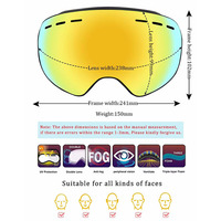Masque de ski avec protection UV400, lunettes de snowboard anti-buée, verres polarisés, masque de sport pour la neige, lunettes de sécurité pour le ski OEM, logo personnalisé