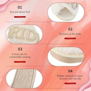 Pantofole da Sposa per il Giorno del Matrimonio, Pantofole Bianche per Damigelle, Regali per la Madre della Sposa per Addio al Nubilato e Festa Nuziale - Product Image 6