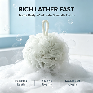 Spugna <span class=keywords><strong>da</strong></span> <span class=keywords><strong>Bagno</strong></span> Monocolore in Nylon Morbido per Pulizia della Pelle, Ideale per Doccia Quotidiana e Spa - Product Image 4