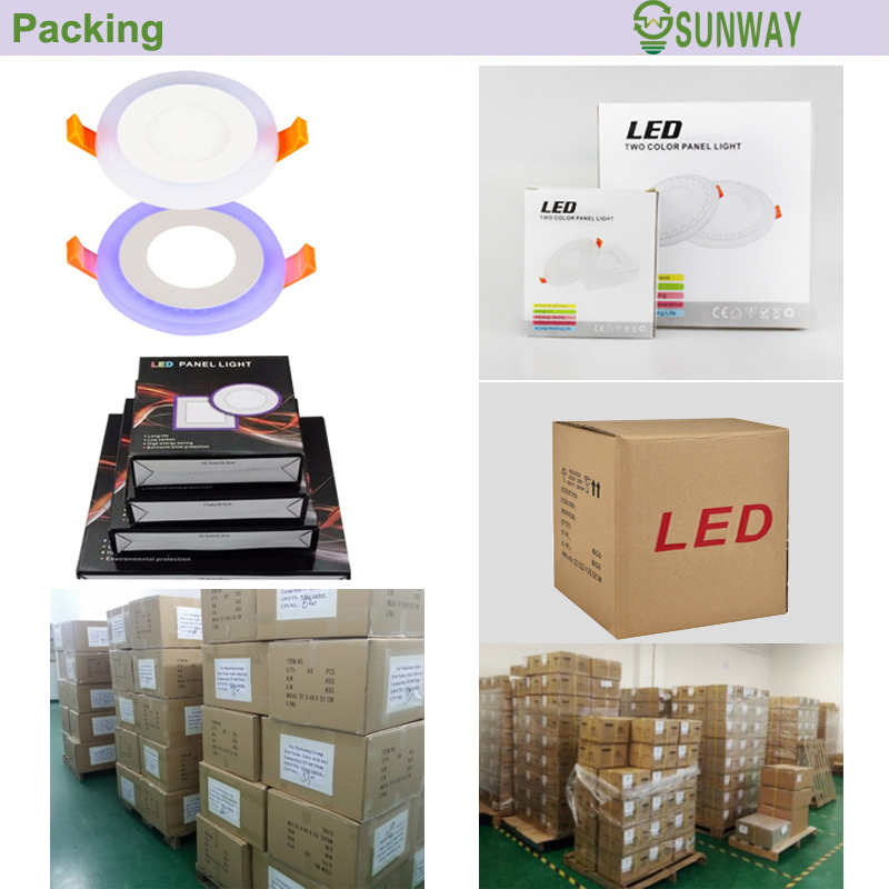 Foshan manufacturer Round Square Muti Bi- colors 16w 6w 24w 9w 3+3w 6+3w 12+4w 18+6w RGB double color led downlight