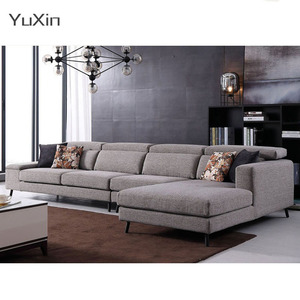 Grey vải cắt sofa thiết lập phong cách dài băng ghế dự bị 7 chỗ ngồi có thể tháo rời Bìa ngả phòng khách phòng ngủ làm sofa - Product Image 1