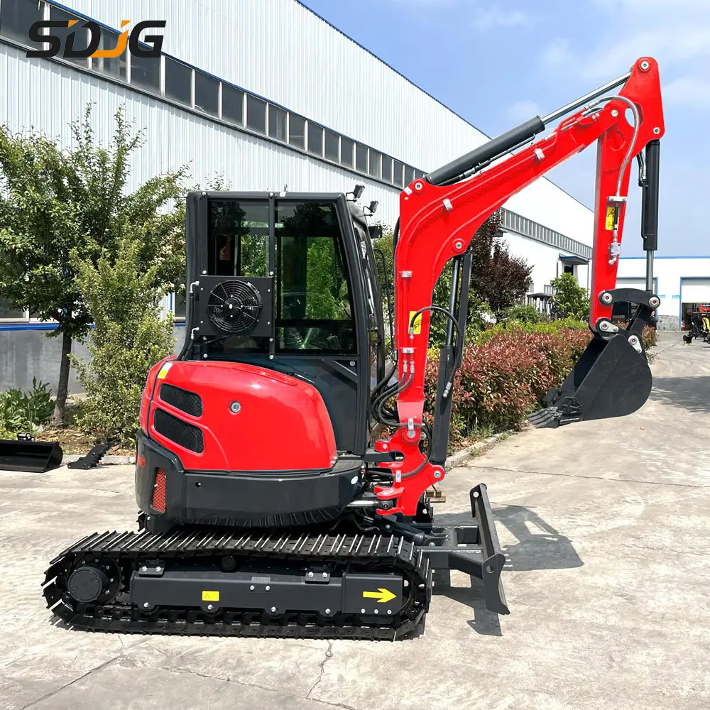 1T 1.7T 2T 2.5T 3T Ce multifunzione fattoria casa famiglia 360 gradi cingolato cavator Kubota motore cabina scavatore Mini escavatore