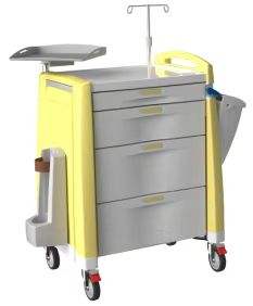 HOCHEY 클리닉 트롤리 의료 응급 병원 치료 트롤리 서랍 휴지통 약물 충돌 카트 의학 트롤리 - Product Image 3