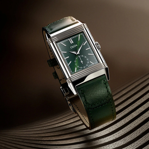 Montre à quartz CILOA avec cadran rectangulaire, affichage de la date, bracelet en cuir, style habillé - Product Image 3