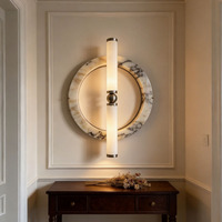 Applique murale moderne en marbre, applique murale LED de luxe, lampe murale décorative d'intérieur