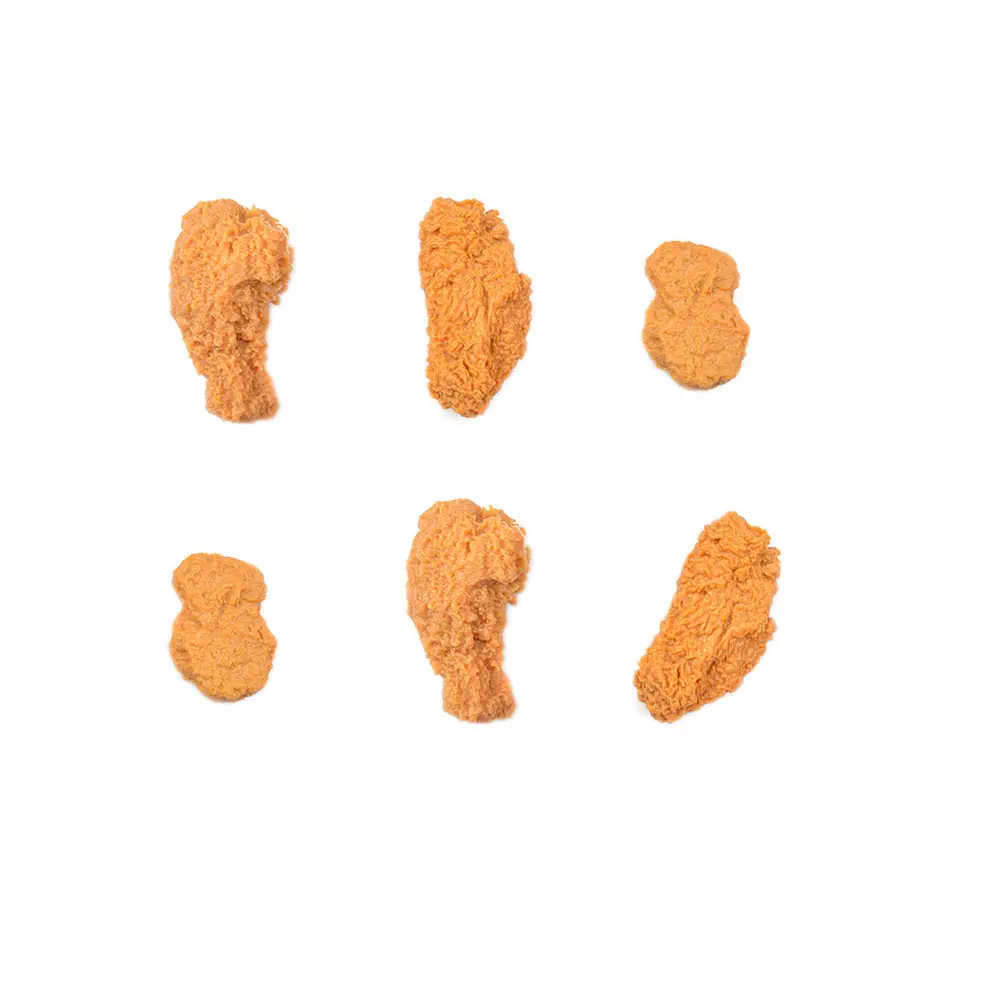 Lebensechte Hähnchensc henkel Flügel Nuggets Miniatur Puppenhaus Spielzeug 3D Kunststoff Lebensmittel Fried Chicken Charm für Schlüssel ring DIY Fotografie Prop