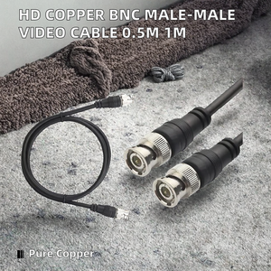 Đồng nguyên chất BNC Nam sang nam uốn thẳng HD màn hình Cáp Video đồng trục 0.5M 1m dây vá hai đầu để truyền video - Product Image 3