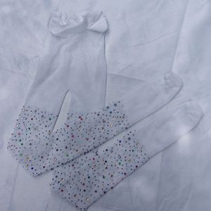 <strong>Girls</strong> Bling Multicolor Rhinestone Pantyhose <strong>Tights</strong> Fishnet Glitter Stocking Skinny Net Pattern Pantyhose <strong>Tights</strong> for Children - Product Image 2