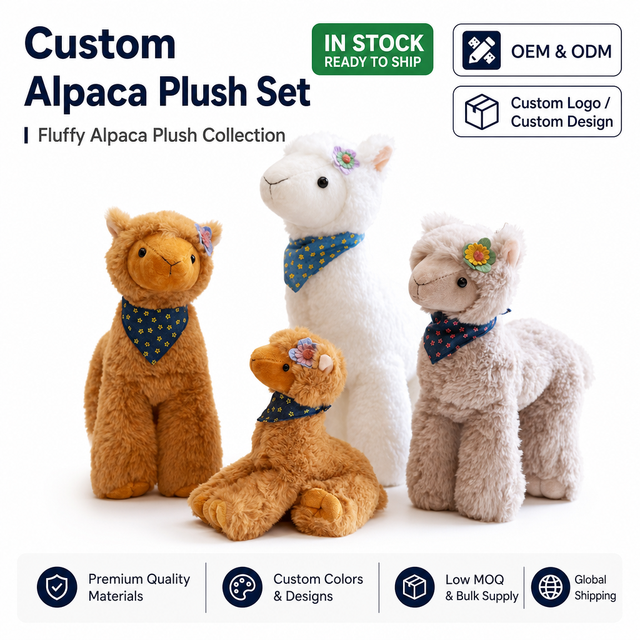 Kawaii Wholesale Plush Toy Cute Plush Animal Doll Purple Lovely Alpacas Gift for Kids