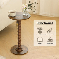 Table d'appoint ronde en bois avec rangement intégré pour canapé, organisateur multifonction moderne pour petits espaces domestiques
