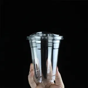 Clear smoothies 16oz transparent cold drinking coffee juice plastic pet cups