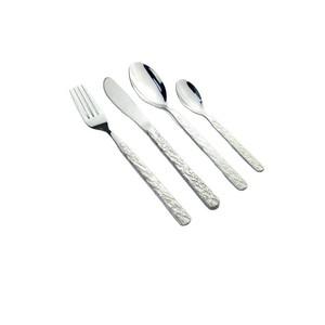 Ensemble de couverts en acier inoxydable à motif rocheux, couteau à steak, fourchette, cuillère à dessert, cuillère à thé, pour hôtel, restaurant occidental - Product Image 5