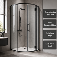 Porte de douche coulissante encadrée moderne en verre trempé de 8 mm pour salle de bain, villa, hôtel
