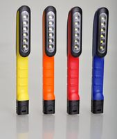 Linli Logo personnalisé alimenté par pile AAA plastique 6 Led stylo de poche torche lumière extérieur lampe d'inspection clip de ceinture lampe de poche