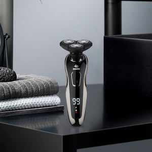 Tondeuse à barbe électrique <span class=keywords><strong>pour</strong></span> hommes chauves 3D, rechargeable, étanche IPX6, rotative, triple lame, 5 en 1, visage, corps, lavable, usage domestique - Product Image 3