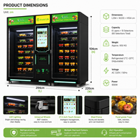 Distributeur automatique de produits frais avec écran tactile, porte automatique et vitrine éclairée pour la vente de fruits et légumes