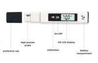 pH-mètre portable haute précision, précision 0,01, testeur d'acidité numérique avec rétroéclairage LED pour l'analyse des aquariums