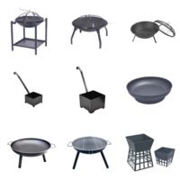 Poêle de jardin ronde pliable, barbecue portable, foyer de camping, brasero à bois, foyer de camping en plein air avec grill barbecue