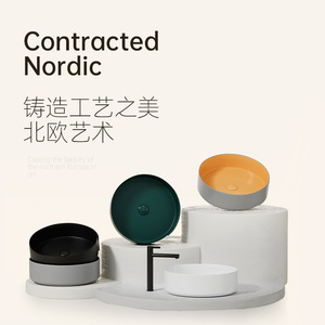 Ceramic Countertop <b>Basin</b> <b>Round</b> Mini Single Hole Easy Cleaning Bathroom Sink - Product Image 1