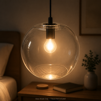 Abat-jour en verre transparent soufflé à la main, couvercle de remplacement pour lustre moderne, applique murale, production en grande série