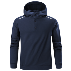 2026 Spring New High Quality <b>Men's</b> Slim Fit Yarn Dyed Custom Logo Casual Hoodie with Polyester/Cotton Fleece - Product Image 1