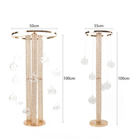 Support à fleurs en métal doré de luxe LANJO Professional 80cm, modèle JY-T8089, pour centres de table de mariage, fêtes et décoration intérieure