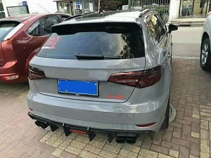 Diffuseur de pare-chocs arrière en fibre de carbone véritable avec éclairage pour <span class=keywords><strong>Audi</strong></span> A3 8V.5 Hatchback 2017 2018 2019 2020. - Product Image 5