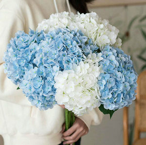 Fleurs artificielles d'hortensia au toucher doux, arrangements de fleurs séchées hydratantes, fleurs décoratives pour table de salon - Product Image 1