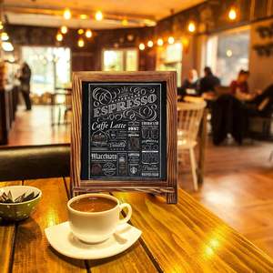 JUNJI, arte popular rústico, <span class=keywords><strong>pizarra</strong></span> enmarcada en madera, marcador de tiza, tablero de imanes, <span class=keywords><strong>cocina</strong></span>, decoración de boda, menú, mesa, pantalla colgante de pared - Product Image 6