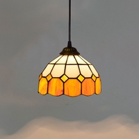 Plafonnier led simple au style européen nord, lustre rétro, en verre coloré, pour restaurant, style méditerranéen, orange, pour couloir ou balcon