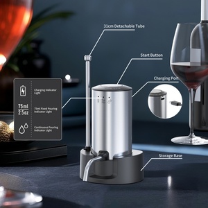 Ensemble de décanteur à vin rechargeable USB C en acier inoxydable, distributeur de vin automatique, distributeur de vin électrique - Product Image 5
