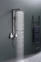 Robinet de douche multifonctionnel chromé avec jets de massage et de pulvérisation, ensemble de douche style spa pour appartement, montage mural