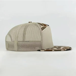 Sombrero de malla 168 personalizado, gorra Snapback, protector solar y transpirable, gorra de camionero de pico plano de 7 paneles, gorra trasera de malla ajustable de camuflaje personalizada - Product Image 6