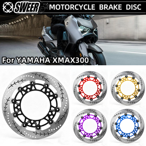 Disque de frein flottant <span class=keywords><strong>300</strong></span> mm pour <span class=keywords><strong>Yamaha</strong></span> XMAX <span class=keywords><strong>300</strong></span>, rotor de frein avant haute performance en acier inoxydable, vente en gros, amélioration - Product Image 2