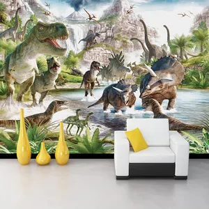 KOMNNI定制海报照片壁纸墙壁覆盖恐龙世界3D墙壁壁纸卧室墙壁壁纸