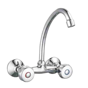 Robinet mélangeur de lavabo moderne à double poignée en zinc poli de haute qualité, avec valve en céramique, modèle NES-CI130 – Meilleure vente à prix abordable - Product Image 1