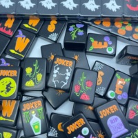 Table de jeu d'Halloween : Jeu de Mahjong américain durable et portable, personnalisable pour le divertissement et les jeux de société