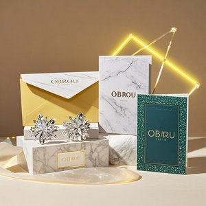 Oblou kartu pos seni mewah 300-500 gram kode QR dicetak kartu VIP ucapan kustom kartu Terima kasih untuk bisnis kecil - Product Image 2