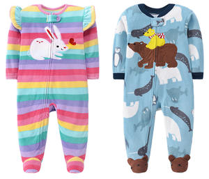 Ropa de Bebé al por Mayor de Fábrica, Peleles de Dibujos Animados, Ropa de Bebé de 9 a 24 Meses, Ropa de Forro Polar de Manga Larga, Disfraces de Invierno, Pijamas - Product Image 5