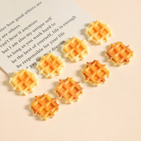 Paquete de 100 Piezas de Galletas de Resina de 25 mm con Diseño de Waffle, Miniatura para Casa de Muñecas, Adornos de Comida, Dulces, Galletas de Chocolate