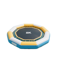 Trampoline flottant gonflable aquatique combiné, matériau PVC 0,9 mm, certifié CE, souffleur inclus, 3m/5m, antidérapant, pour jeux aquatiques commerciaux