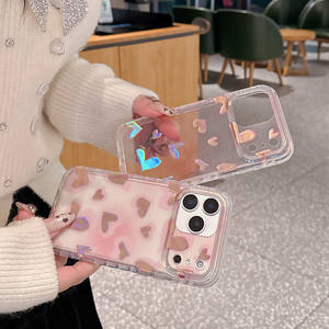 Coque pour iPhone 17 Pro Max, nouvelle coque de téléphone anti-chute à double couche avec cœur dégradé rose et or, protection intégrale - Product Image 1